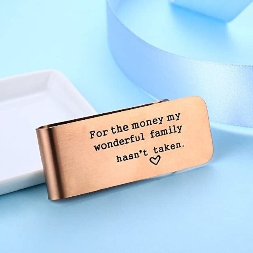 Men's Money Clip Dad Funny Quote From Family to Dad Gift Father’s Copper Gift - Picture 4 of 5
